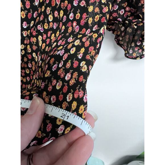 VTG Y2K Babydoll Dress Small 90s Grunge Romantic Sheer Bell Sleeve Renaissance - Picture 11 of 12